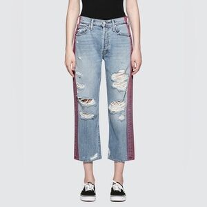 MOTHER The Thrasher Jeans in Striped Hanging By A Thread Sz 24